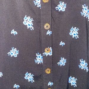 Black- Blue Flowers Maxi Dress